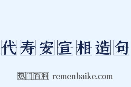 代寿安宣相造句是什么意思的图片